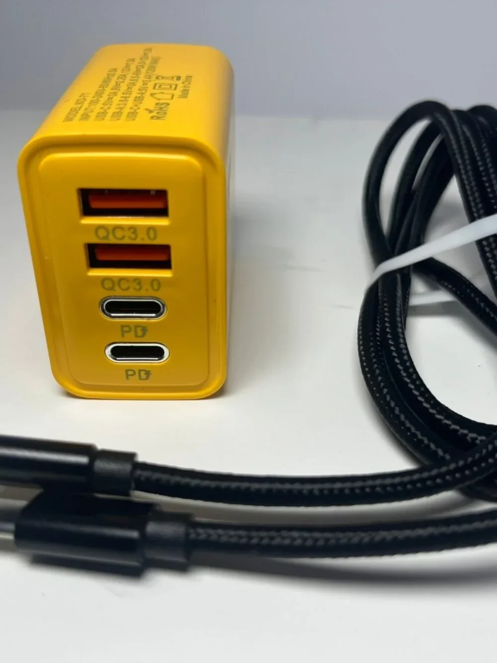 USB C Wall Charger + Braided Type-C Cable 4-Port Fast Charging 120W